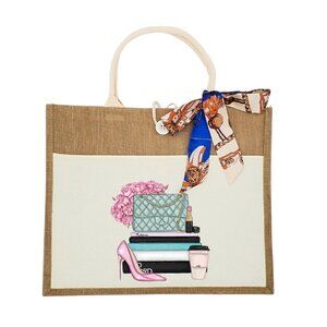 Large Canvas Tote, Peace Love Wine - Eco Friendly, Reusable, Beach Grocery Tote